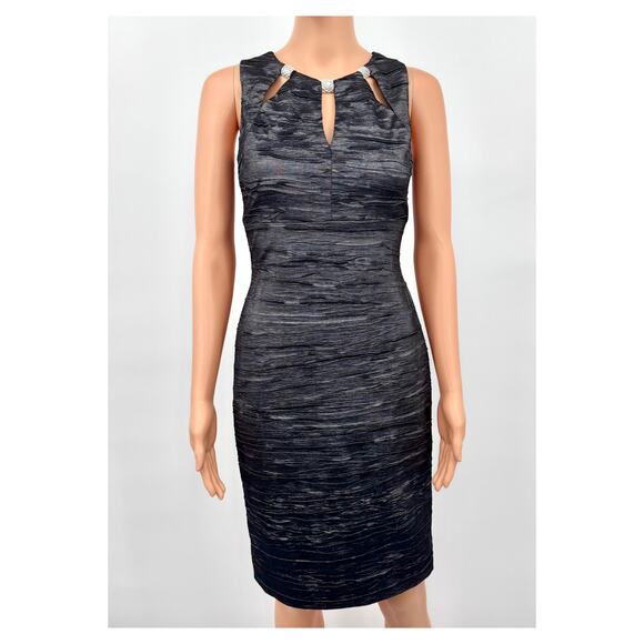 Eliza J Womens Sleeveless Triple Cutout Rhinestone Embellished Cocktail Dress 2 - Picture 4 of 14